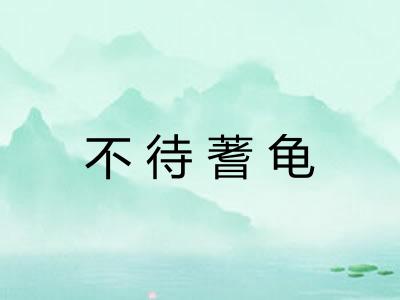 不待蓍龟