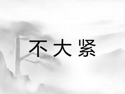 不大紧
