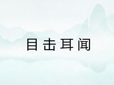 目击耳闻