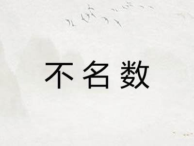 不名数