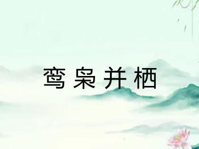鸾枭并栖