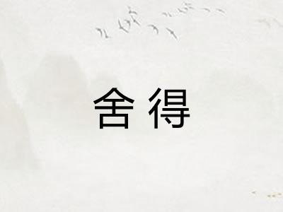 舍得