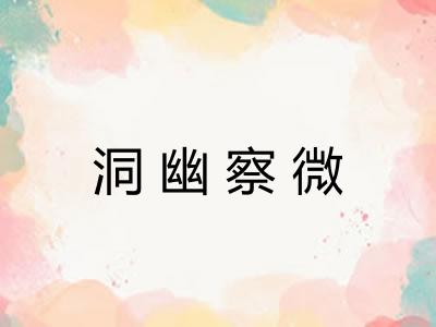 洞幽察微