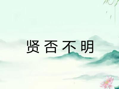 贤否不明