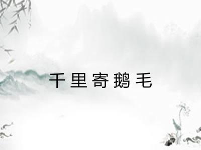 千里寄鹅毛