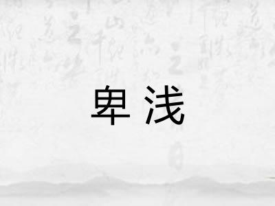 卑浅