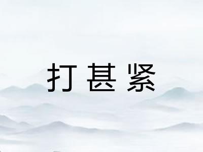 打甚紧