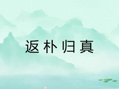返朴归真