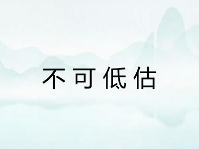 不可低估