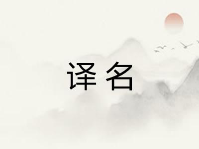译名