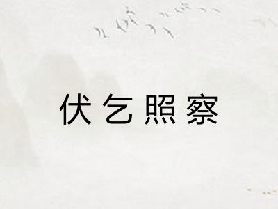 伏乞照察