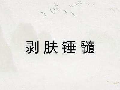 剥肤锤髓