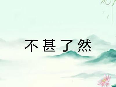 不甚了然