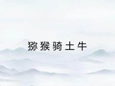 猕猴骑土牛
