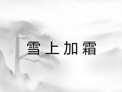 雪上加霜