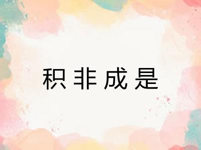 积非成是