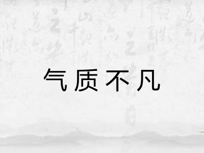 气质不凡