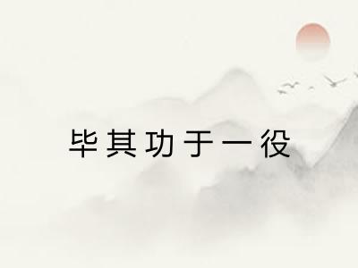 毕其功于一役
