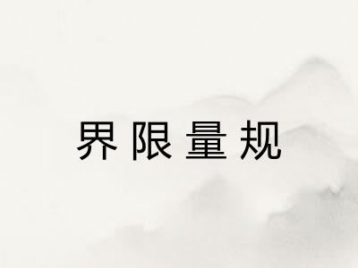 界限量规