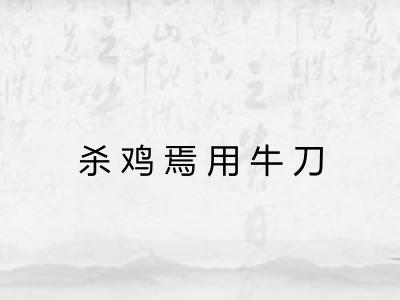 杀鸡焉用牛刀
