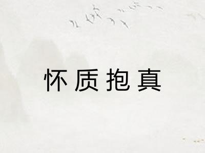 怀质抱真