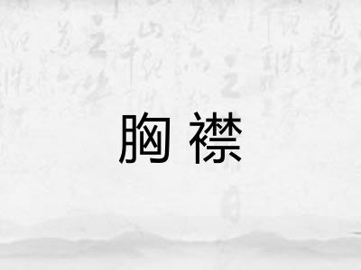 胸襟