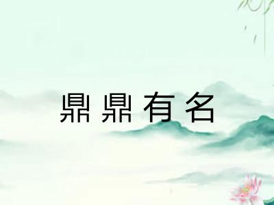 鼎鼎有名