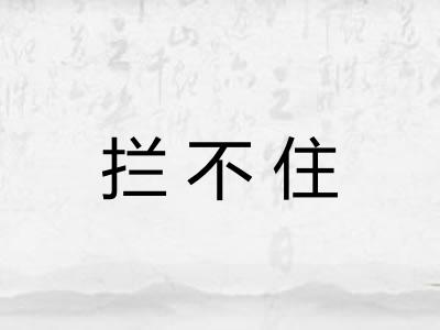 拦不住