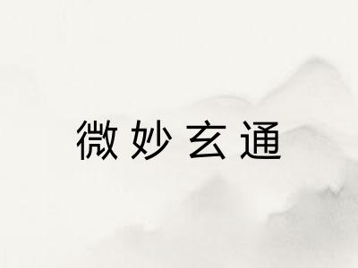 微妙玄通
