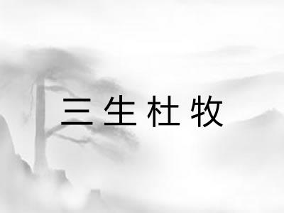 三生杜牧