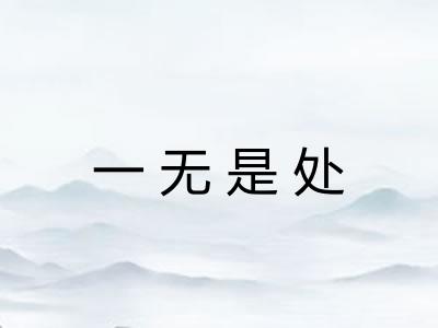 一无是处