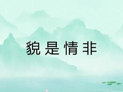 貌是情非