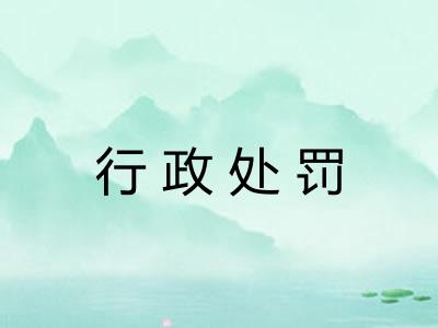 行政处罚