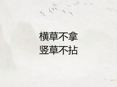 横草不拿竖草不拈