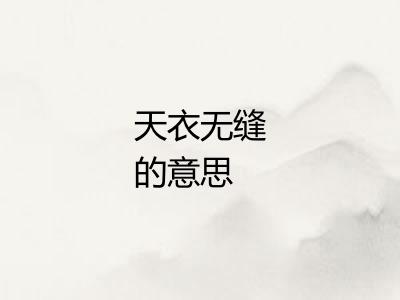 天衣无缝的意思