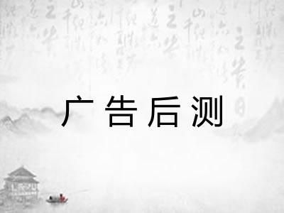 广告后测