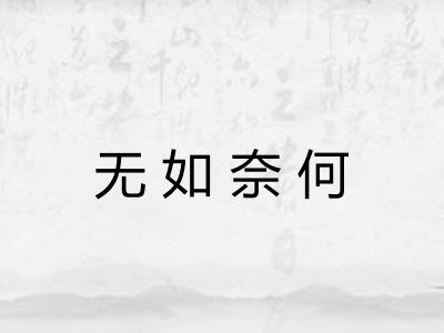 无如奈何
