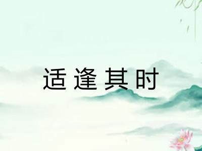 适逢其时