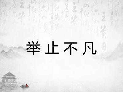 举止不凡