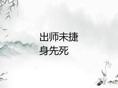 出师未捷身先死