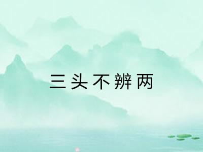 三头不辨两