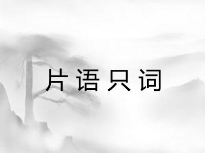 片语只词