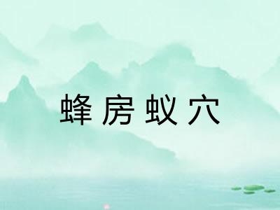 蜂房蚁穴