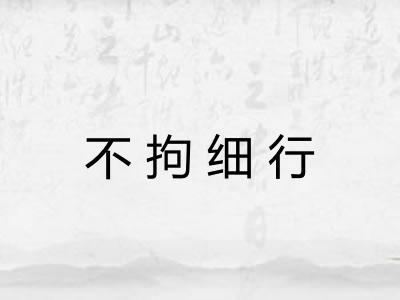 不拘细行