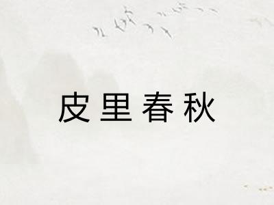皮里春秋