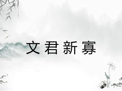 文君新寡