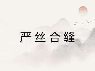严丝合缝