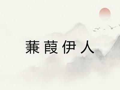 蒹葭伊人
