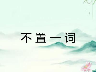 不置一词