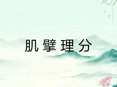 肌擘理分